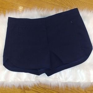 $295 TIBI NAVY ZIP POCKET SHORT 0